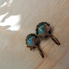 Zircon earrings in dragonfly pattern | canovania
